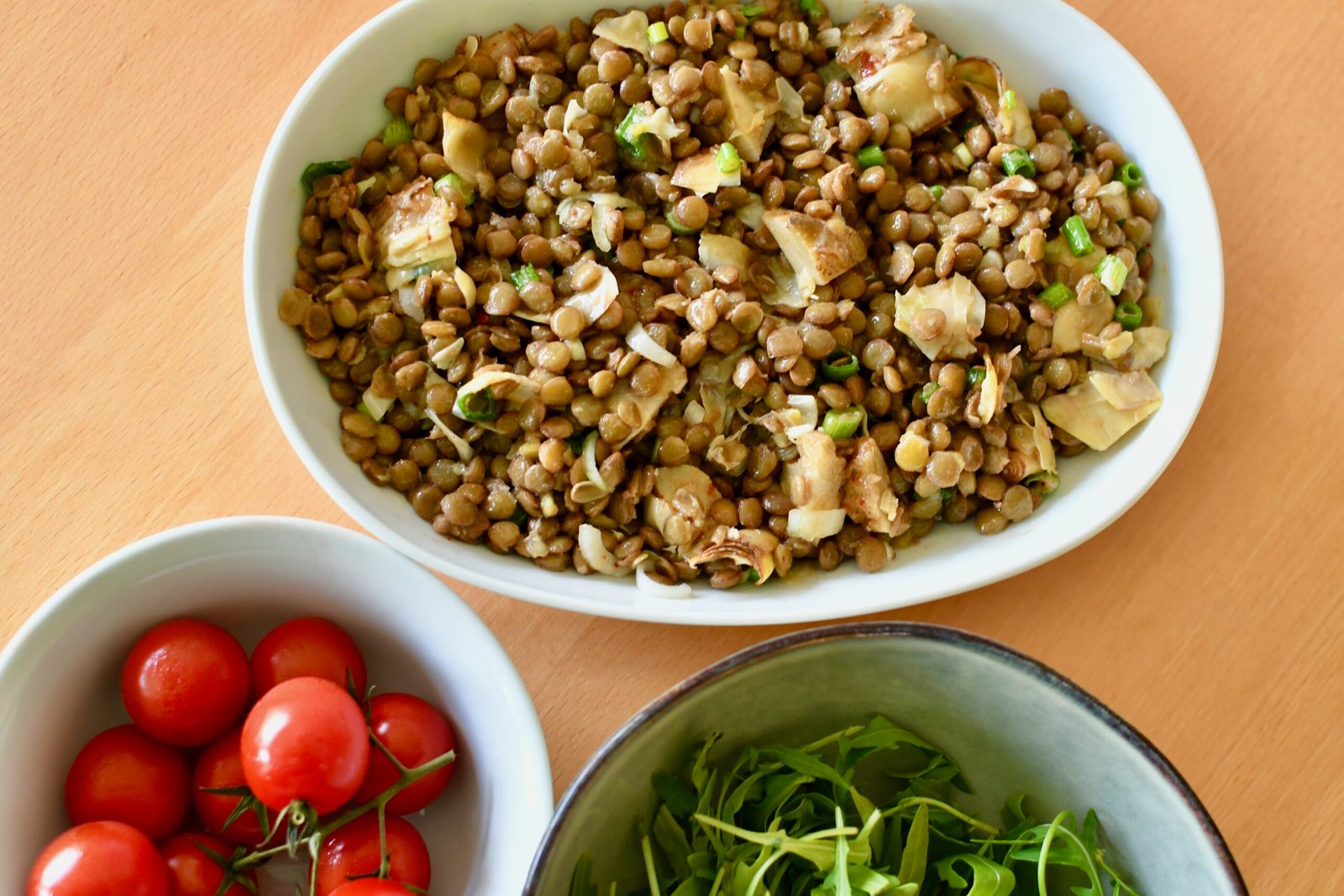Green Lentil Salad with Artichokes